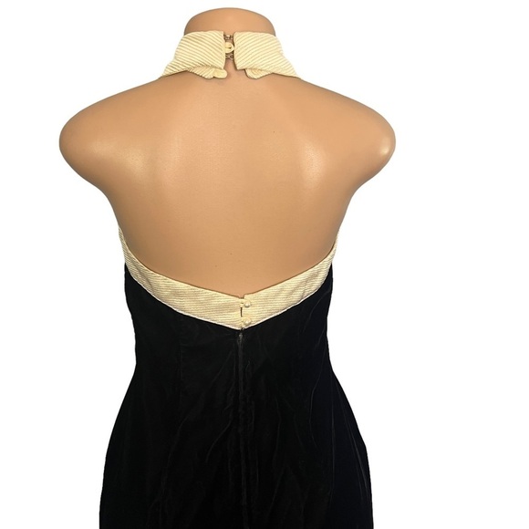 Scott McClintock Vintage Black Velvet Halter Neck Dress - Picture 7 of 10